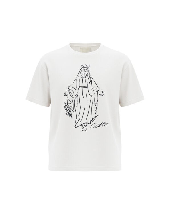 Camiseta Branca Frente Estampada Camiseta "Cróqui"