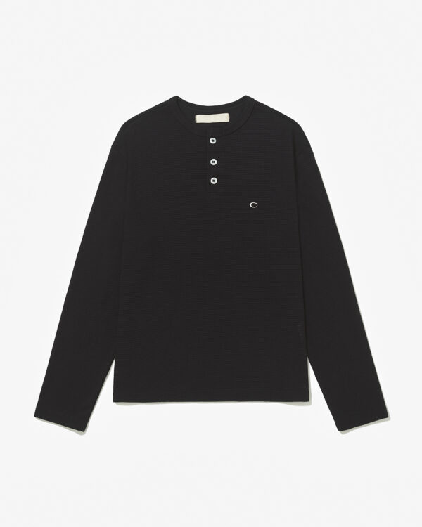 1 (36) Camiseta Henley ”Logo” Preta